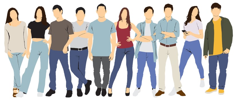 people full body set vector