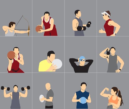 sports people half vector