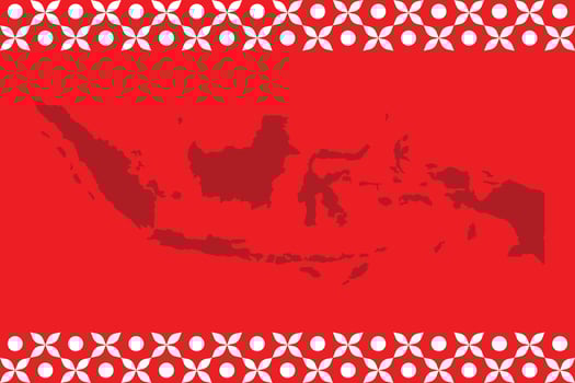 Indonesia's 80 th Independence Day with festive map and a batik background. Beutiful Indonesia with a traditional batik background vector