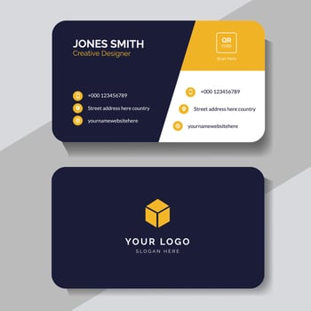 business card design with QR code vector