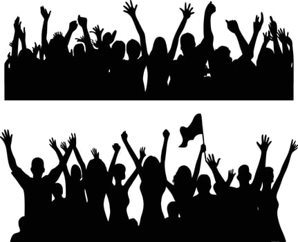 Energetic Crowd Silhouettes vector
