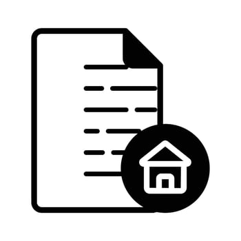 Grab this glyph style icon of property paper. vector