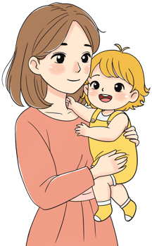 Mother holding her baby png