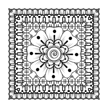 Delicate Henna flower illustration for temporary tattoos. vector