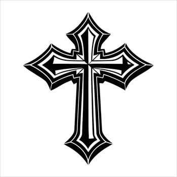 Sleek Minimalist Silver Cross art vector