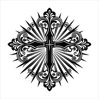 Baroque Gold Cross vector