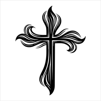 Calligraphy Cross art vector