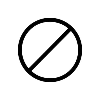 Minimalist Line Style Prohibition Circle Sign Warning Icon Symbol vector