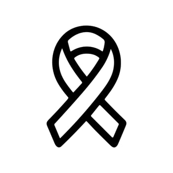 Simple Line Style Ribbon Awareness Solidarity Symbol Element Icon vector