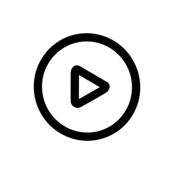 Simple Line Circle Play Button Interface Element Shape Icon vector