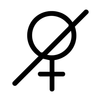 Simple Outline Abolish Female Symbol Sign Shape Icon Element vector