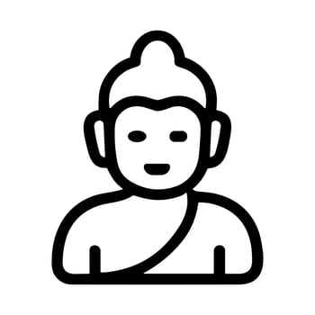 Outline Simple Buddha Figure Line Art Spiritual Symbol Icon vector