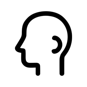 Minimalist Outline Head Profile Symbol Simple Icon Flat Sign vector