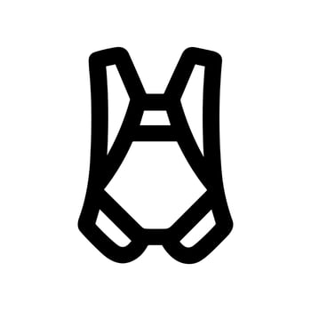 Minimalist Outline Rescue Safety Climbing Harness Icon Shape Element vector