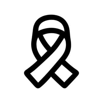 Bold Outline Ribbon Symbol With Rounded Edges Shape Icon vector