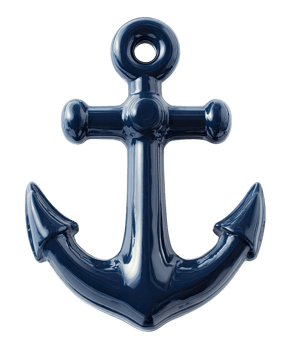 Shiny dark blue nautical anchor isolated png