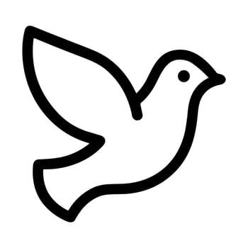 Simple Outline Flying Dove Bird Silhouette Illustration Graphic Element vector