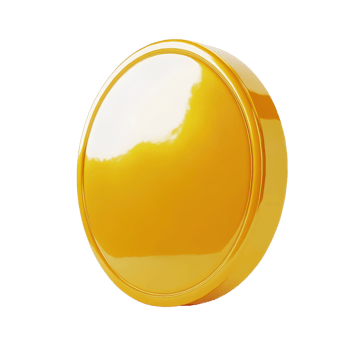 A shiny golden coin stands upright against a backdrop its smooth surface reflecting light The coin exudes value and financial concepts png