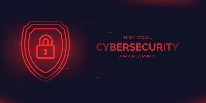 International cyber security awareness month is observed. flat design Cyber security banner Modern illustration vector