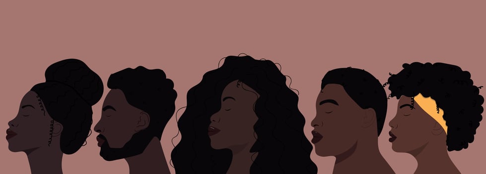 Portraits of african american people. vector