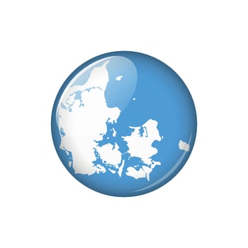 Denmark Circle Button Europe Country Map Template vector