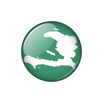 Haiti Circle Button Country Map Template vector