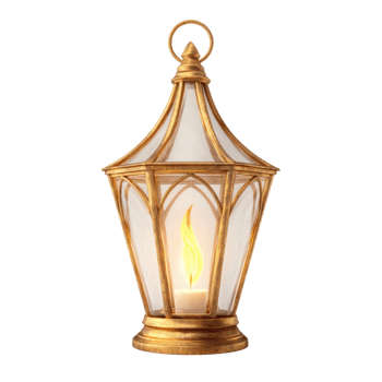 Elegant Vintage Lantern with Soft Glow and Classic Design png