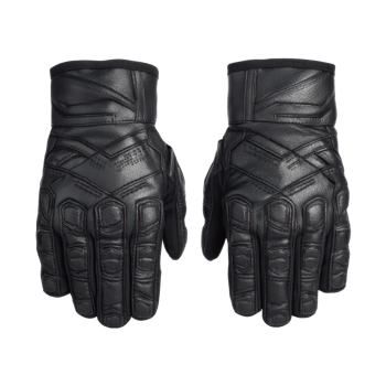 Black Leather Gloves with Detailed Stitching for Fashion and Protection png
