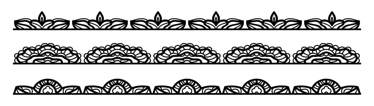 border elements and page decoration elements art on black and white colour vector