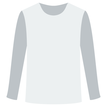 Simple long sleeve white color t shirt on transparent background png