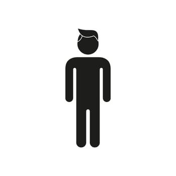 Male Figure Silhouette Solid Icon. oung Man Silhouette Icon, Male Figure Glyph Gender Symbol. Isolated Illustration vector