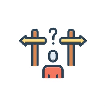 Color icon decision vector