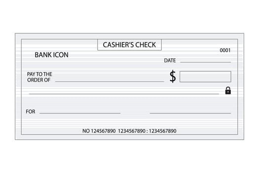 Bank document with financial transaction details and security lock check vector