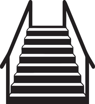 Modern Staircase Silhouette Logo Design vector