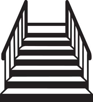 Black Staircase Silhouette Icon for Logo and Design vector