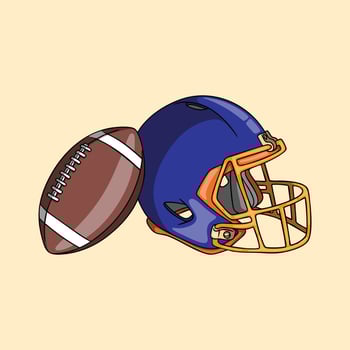 Football Helmet and Ball Illustration vector