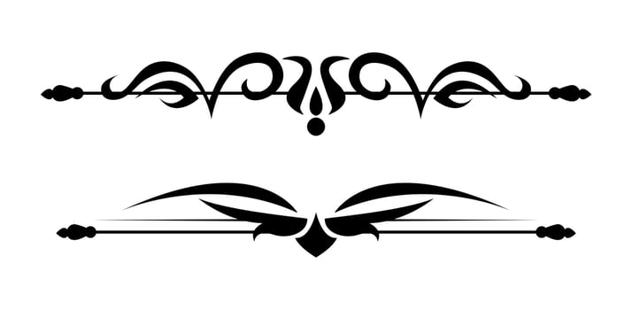 Collection of hand drawn ornamental text divider on black and white colour vector