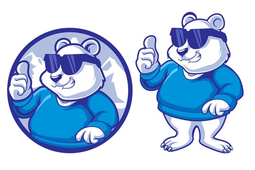Glacier Buddy Happy Polar Bear Illustration for Logo vector