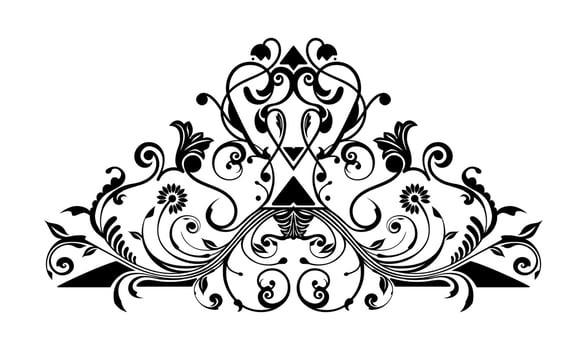 Vintage template art ornament on black colour vector