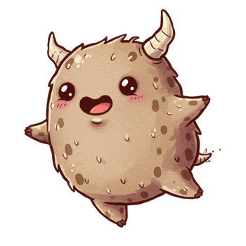 Cute and Quirky Cartoon Creature with Soft Features, Blushing Cheeks, and Adorable Expression, Ideal for Children's Illustrations and Playful Designs png