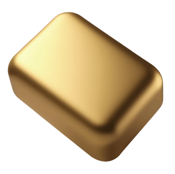 Polished golden ingot signifies abundant wealth and financial security, precious treasure png