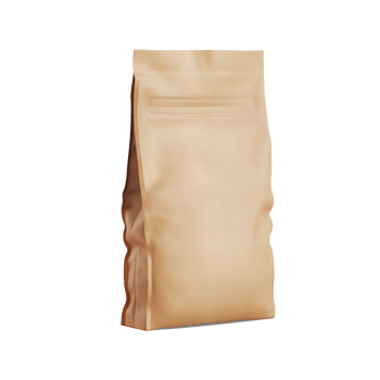 Brown kraft paper bag with zipper seal isolated on transparent background png