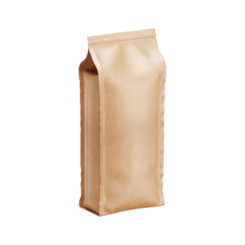 Brown kraft paper bag isolated on transparent background for coffee or food packaging png