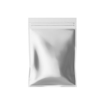 Foil bag isolated on transparent background, a package for food storage and retail png