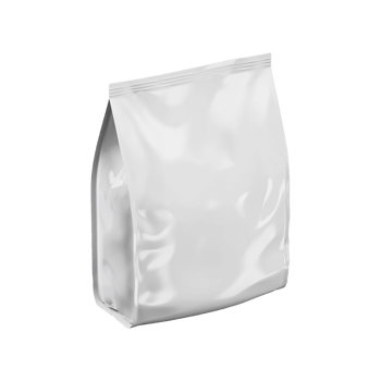 White blank standing pouch mockup for coffee isolated on transparent background png