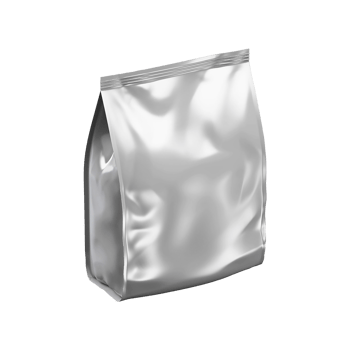 Silver blank standing mockup for coffee isolated on transparent background png