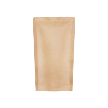 Brown kraft paper stand up pouch isolated on transparent background png