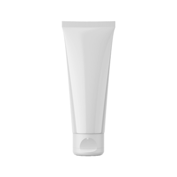 Blank white cosmetic tube design for cream or lotion isolated on transparent background png