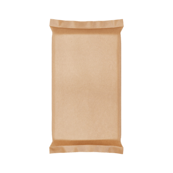 Kraft paper sealed pouch for food or snack isolated on transparent background png