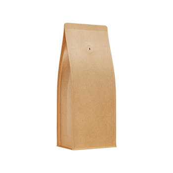 Brown kraft paper coffee bag isolated on transparent background for packaging png